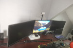 Biórko gamingowe Led pilot 180x81x76 2 cm grubo