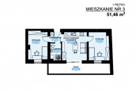 Nowe mieszkanie 51,46m2 stan deweloperski M3