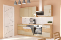 Meble kuchenne 250cm Artisan połysk z blatem