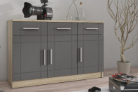 Komoda Paris 3F3S (sonoma/grafit,sonoma,biały)