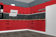 Kuchnia Czerwony Polysk-2 (315cm*290cm)z blatem