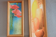 Obrazki widoczki 2szt maki wazony