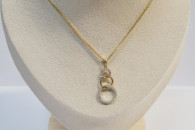 Złota zawieszka kółeczka z cyrkoniami NOWE