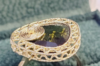 Złoty pierścionek duży z kamieniem SKLEP