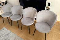 Krzesła Risskov Jysk jasnoszary/czarny 4 sztuki