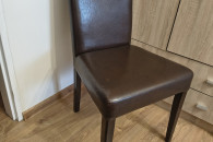 Krzesło Bleck Red White brązowe eko skóra