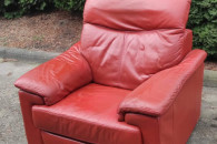 SKORZANY FOTEL ROZKLADANY