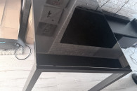 Stół i dwa krzesła kolor czarny szklany blat
