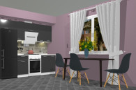 Meble kuchenne LARA polysk 250cm z Blatem 2