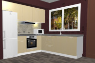 Kuchnia LARA polysk 260 na 235cm. z Blatem 2