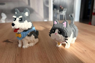 klocki konstrukcyjne 3D pies i kot