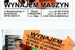 Wynajem maszyn; piasek, żwir, podsypka, kamień